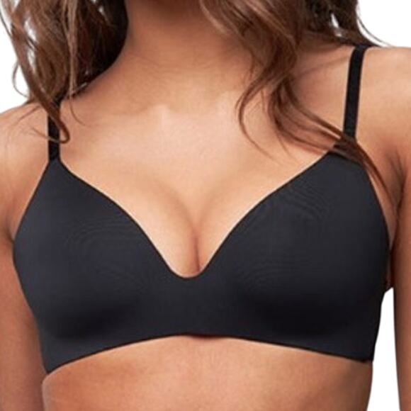 Victoria's Secret T-Shirt Bra Lightly Lined Wireless Adjustable Strap Black 32A - Picture 1 of 6
